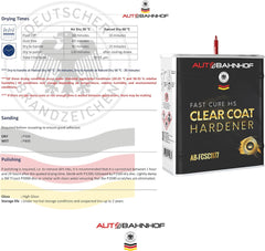 AB-FCSC 2277 HS 2:1 Clear Coat + AB-FCSC1177 Hardener High Temp – | Rapid Dry, Superior Gloss & Durability | Professional Car Coating