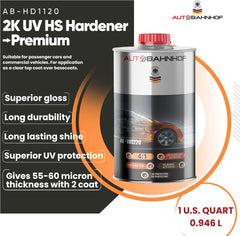 AB-CC2244 - 4:1 – 1 Gallon HS Clear Coat + 1 Quart Fast Hardener | High Gloss Finish | Quick Dry for Cold Temps