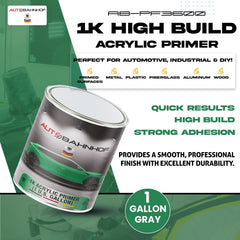 AB-PF3600 1K High Build Acrylic Primer – Easy Sanding, Fast Drying, Strong Adhesion – Ideal for Automotive, Metal, Plastic & Fiberglass – 1 Gallon