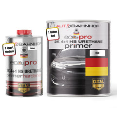 (Primer+Hardener Kit) Eco Pro 2K 4:1 HS Urethane Primer High Build, Controlled Drying, Auto Body & Industrial Refinishing – 1 Gallon Primer + 1 Quart Hardener