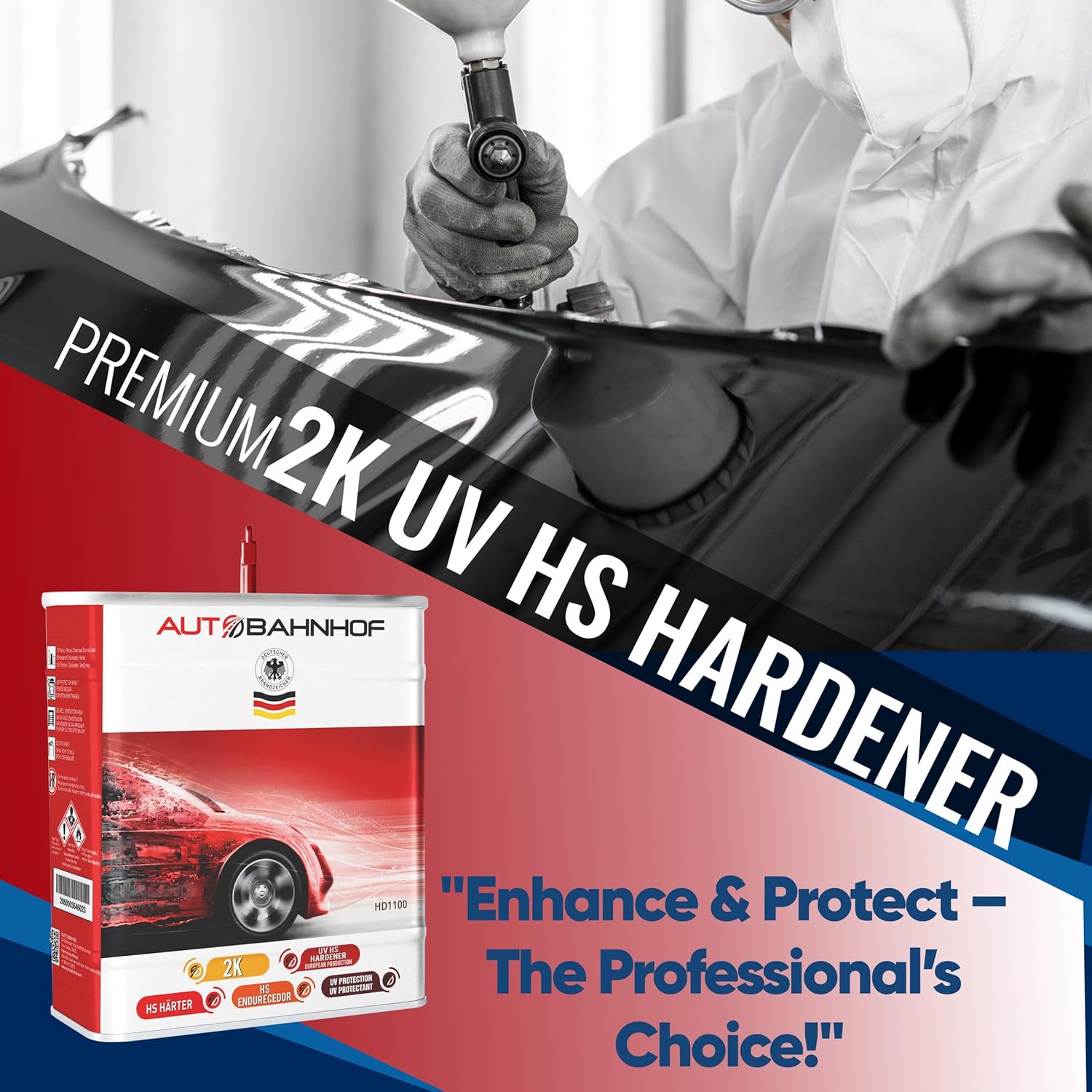 AB-CC2200 2K HS Clear Coat Premium & AB-HD1100 2K UV HS Hardener (Kit) – High-Gloss Automotive Clear Coat | Fast-Drying & Fuel-Resistant | Ideal for Collision Repair